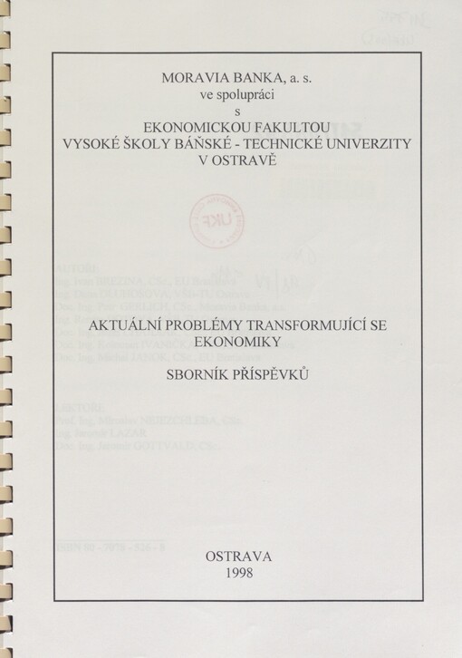 Aktuální problémy transformující se ekonomiky: sborník příspěvků