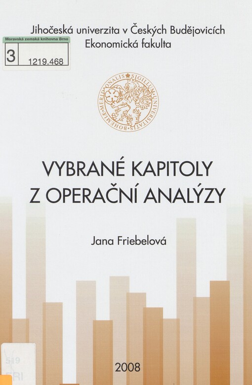 Vybrané kapitoly z operační analýzy