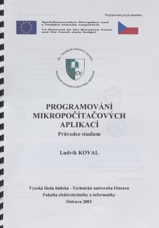 Programování mikropočítačových aplikací: průvodce studiem
