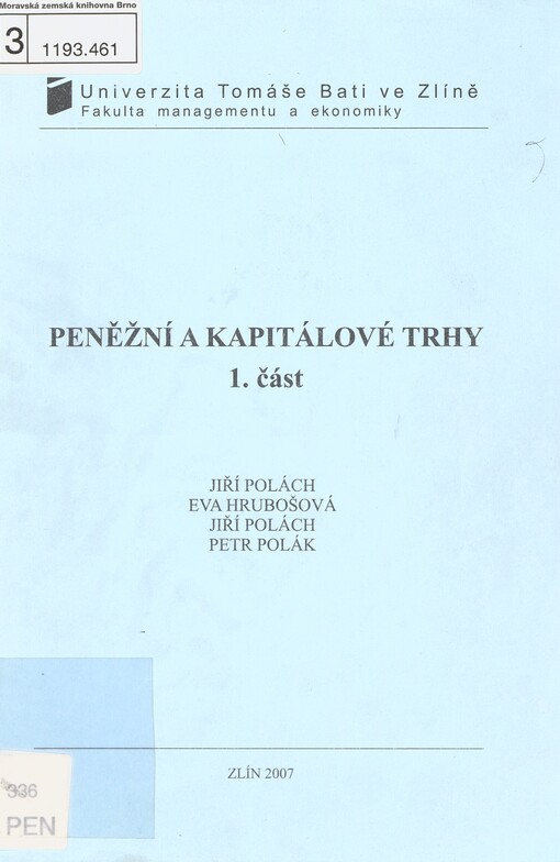 Peněžní a kapitálové trhy