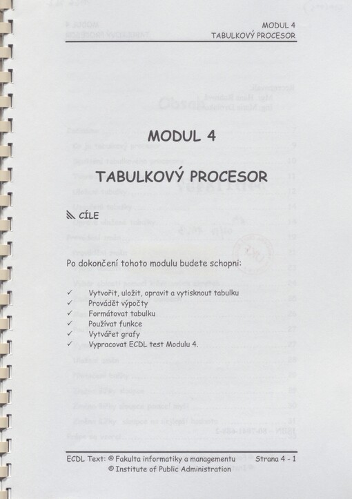 Modul 4 - Tabulkový procesor