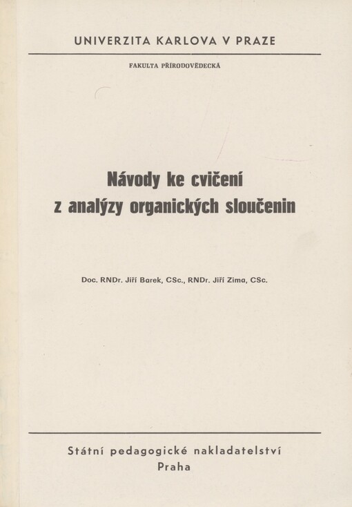 Návody ke cvičení z analýzy organických sloučenin