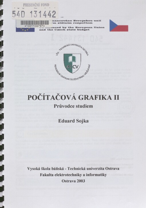 Počítačová grafika II: průvodce studiem