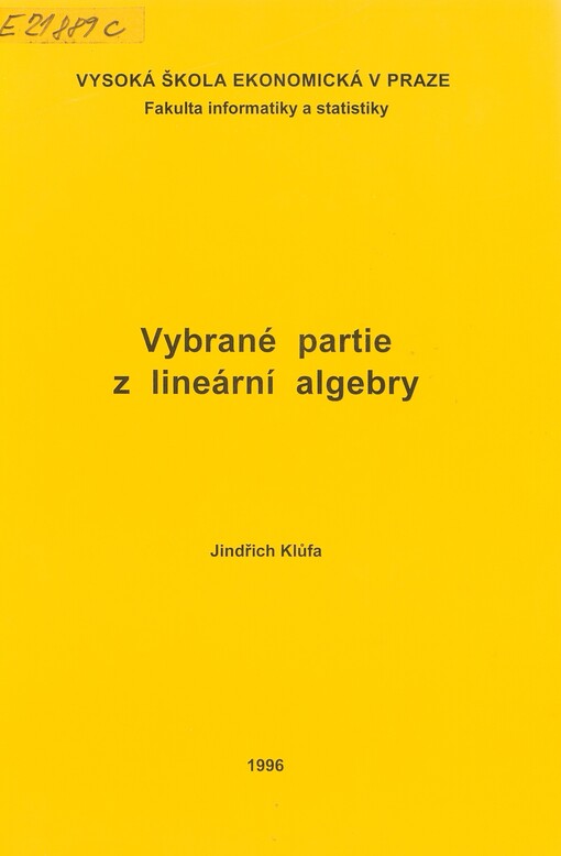 Vybrané partie z lineární algebry