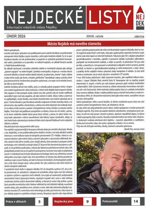 Nejdecké listy : informační měsíčník města Nejdku