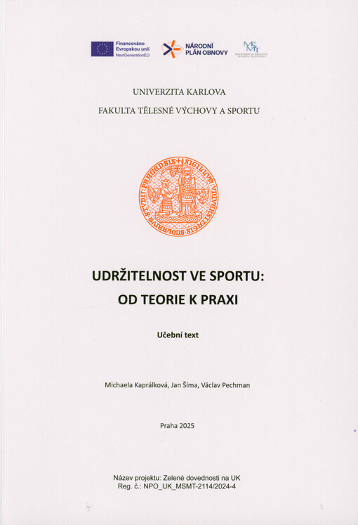 Udržitelnost ve sportu: od teorie k praxi : učební text