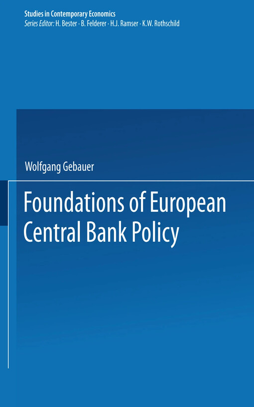 Foundations of European Central Bank policy =Základy politiky Evropské centrální banky (Překl.)