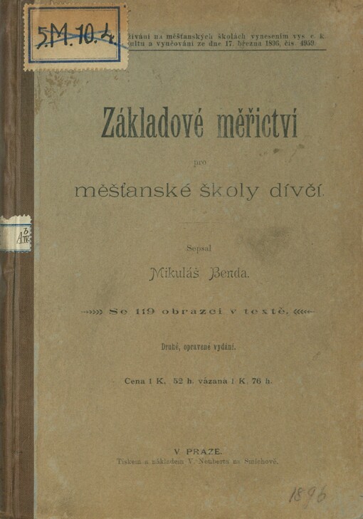 Základové měřictví pro měšťanské školy dívčí