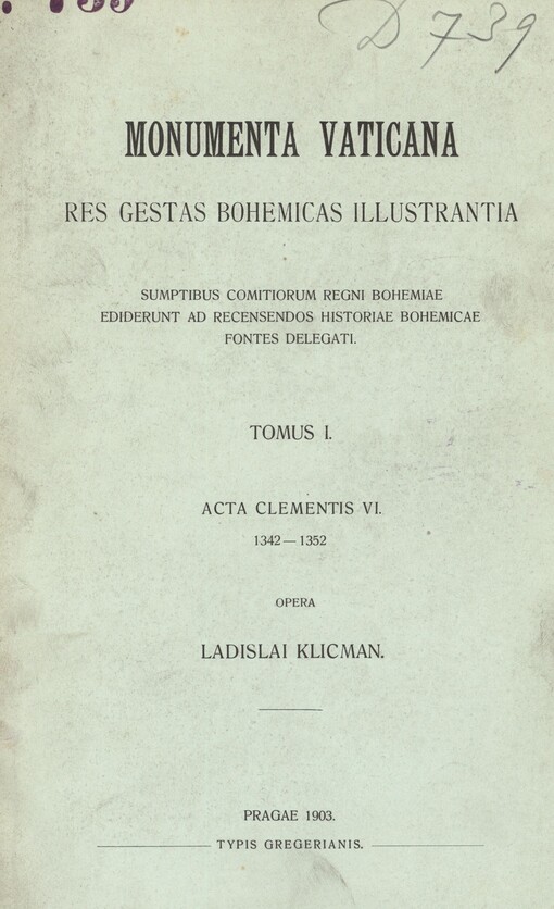 Acta Clementis VI. pontificis romani 1342-1352