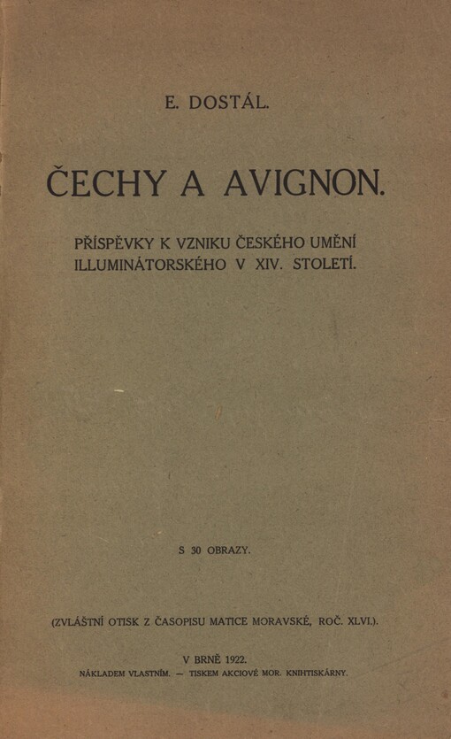 Čechy a Avignon: příspěvky k vzniku českého umění illuminátorského v XIV. století