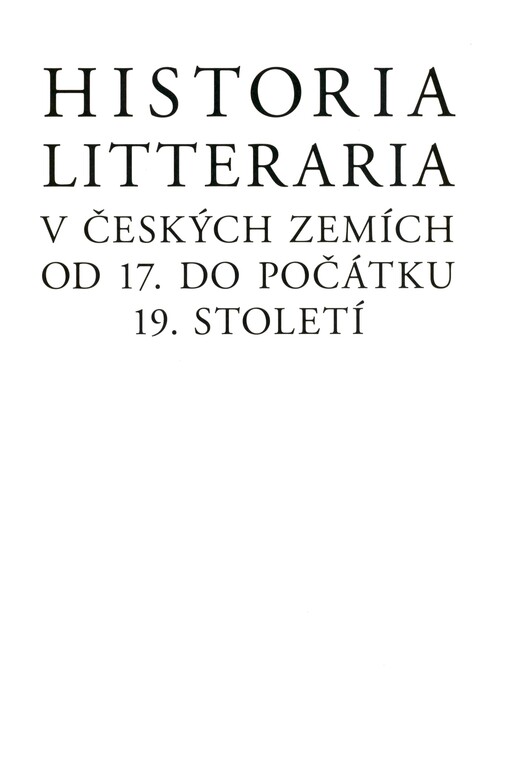 Historia litteraria v českých zemích od 17. do počátku 19. století