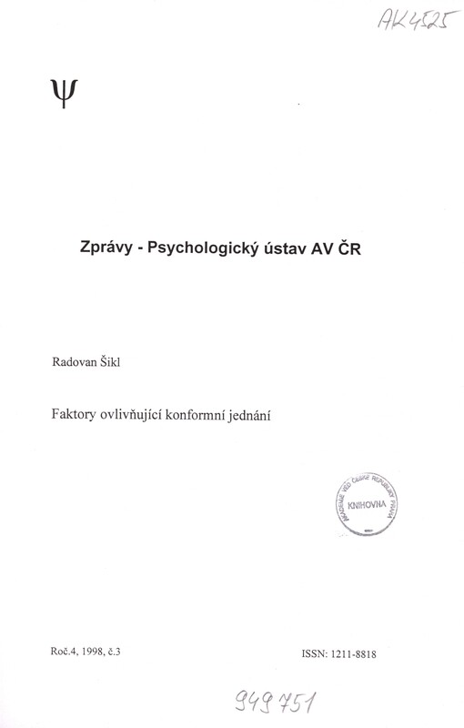 Faktory ovlivňující konformní jednání