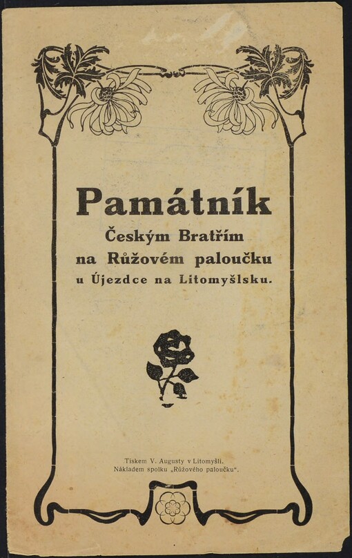 Památník Českým Bratřím na Růžovém paloučku u Újezdce na Litomyšlsku