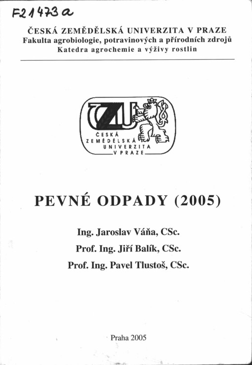 Pevné odpady 2005