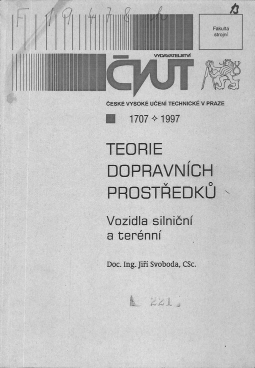 Teorie dopravních prostředků: Vozidla silniční a terénní