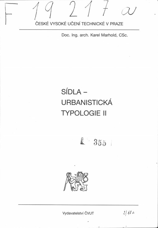 Sídla - urbanistická typologie 2