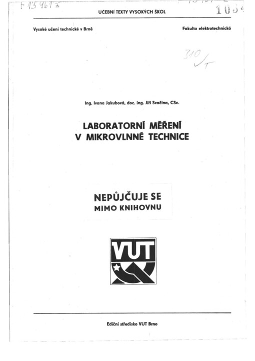 Laboratorní měření v mikrovlnné technice