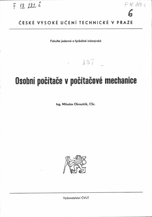 
  Osobní počítače v počítačové mechanice
  