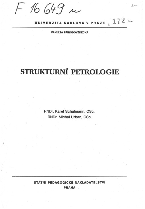 
  Strukturní petrologie
  