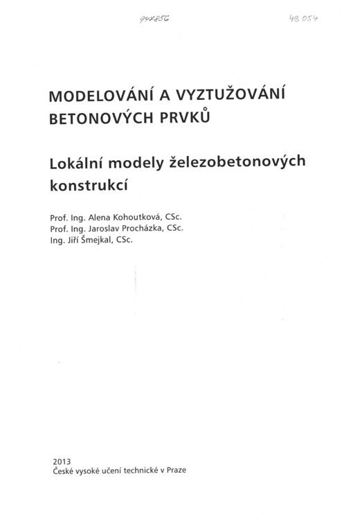 Modelování a vyztužování betonových prvků: lokální modely železobetonových konstrukcí