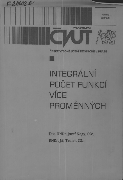 Integrální počet funkcí více proměnných