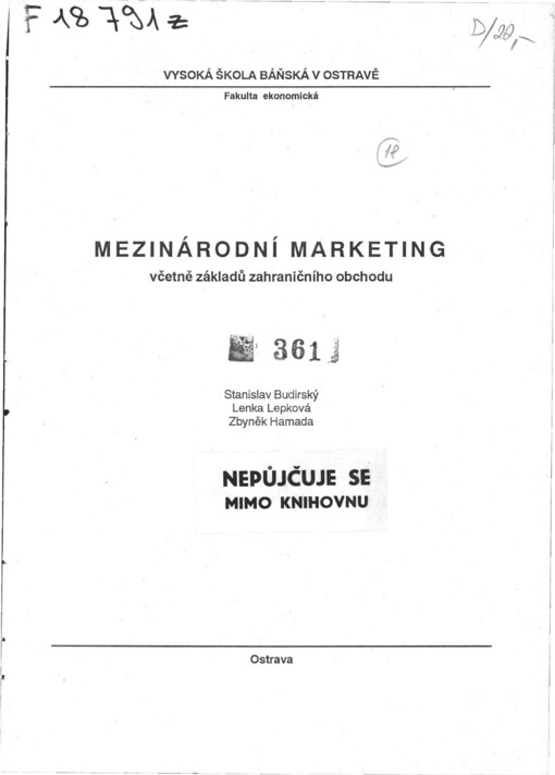Mezinárodní marketing včetně základů zahraničního obchodu