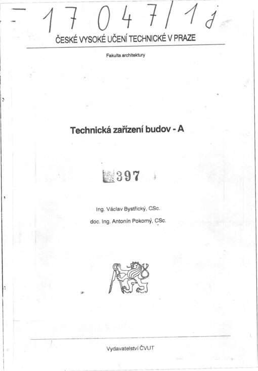 
  Technická zařízení budov - A
  
