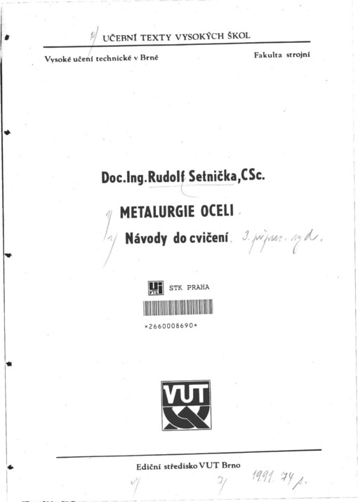 Metalurgie oceli: Návody do cvičení