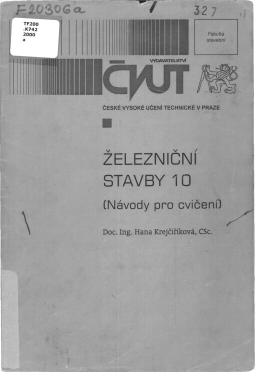Železniční stavby 10: Návody pro cvičení