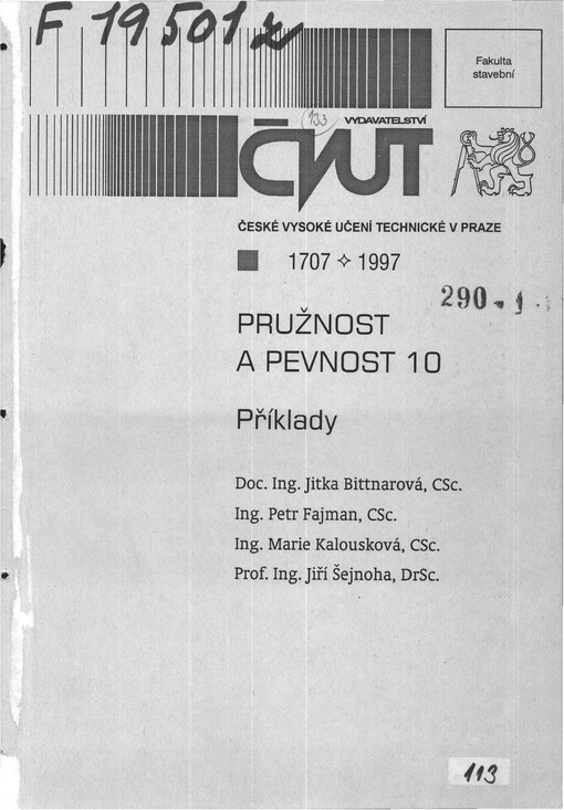 Pružnost a pevnost 10: příklady