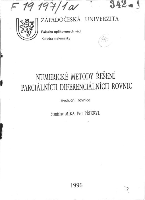 Numerické metody řešení parciálních diferenciálních rovnic. [Část 3]. Evoluční rovnice