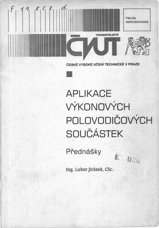 Aplikace výkonových polovodičových součástek :přednášky