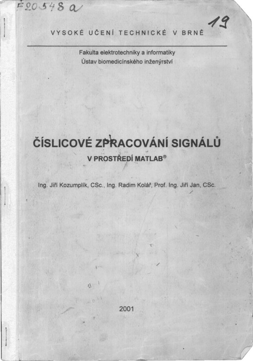 Číslicové zpracování signálů v prostředí Matlab
