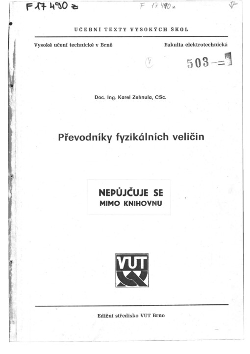 
  Převodníky fyzikálních veličin
  