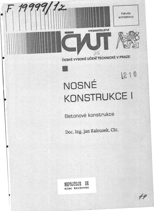 Nosné konstrukce I: Betonové konstrukce