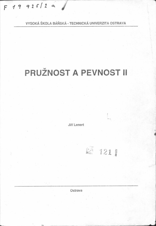 Pružnost a pevnost. Díl 2
