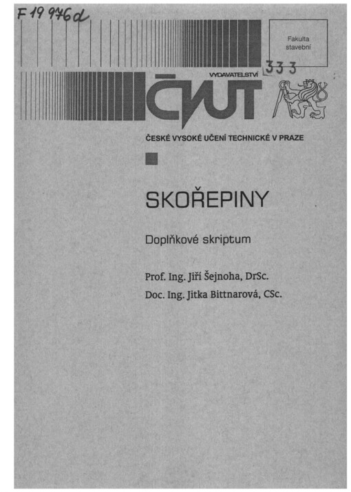 Skořepiny: Doplňkové skriptum