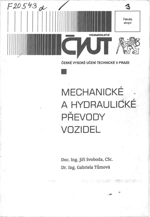 Mechanické a hydraulické převody vozidel