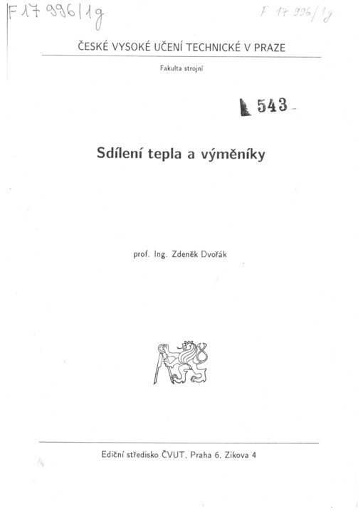 
  Sdílení tepla a výměníky
  