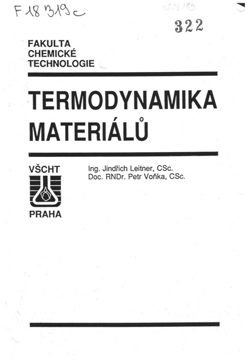 
  Termodynamika materiálů
  
