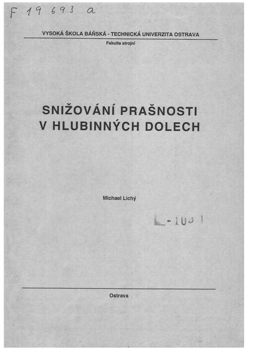 Snižování prašnosti v hlubinných dolech