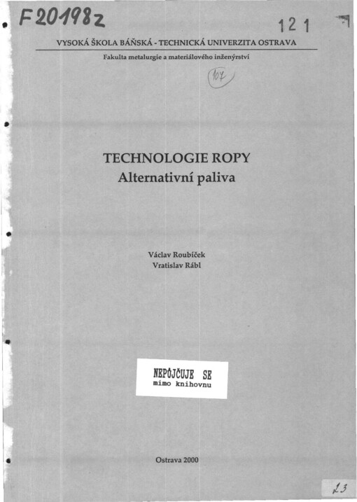 Technologie ropy: Alternativní paliva