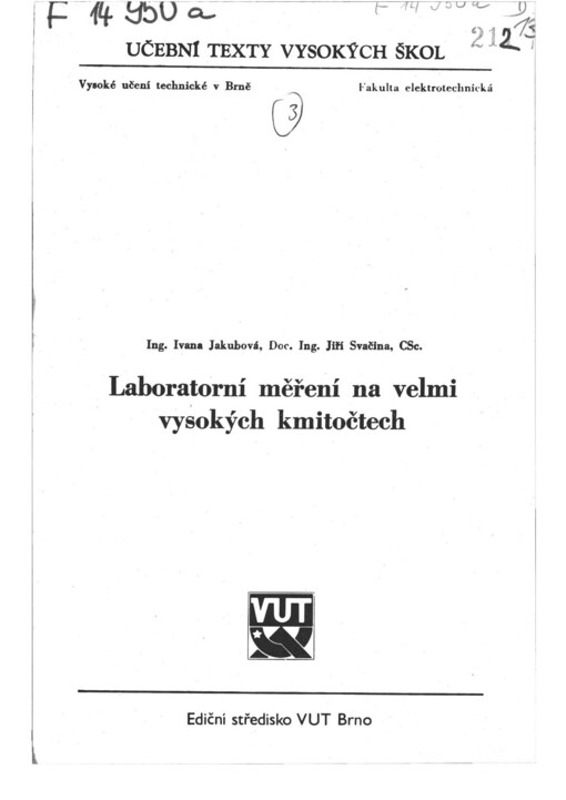 Laboratorní měření na velmi vysokých kmitočtech