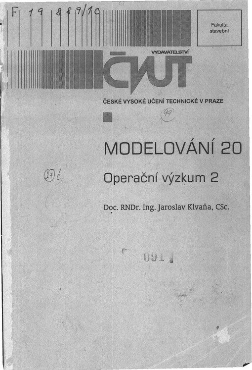 Modelování 20.Operační výzkum 2