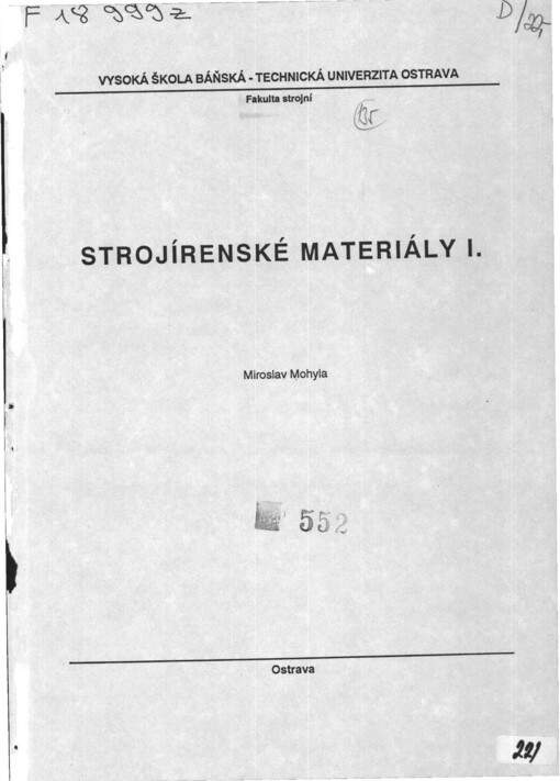 Strojírenské materiály I