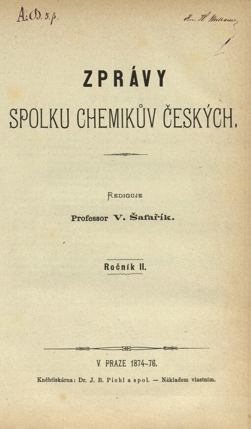 Zprávy spolku chemikův českých