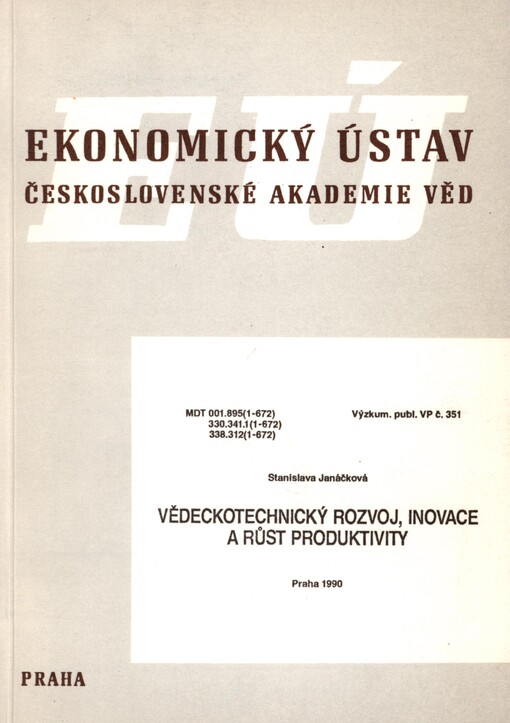 Vědeckotechnický rozvoj, inovace a růst produktivity
