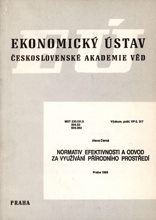 Normativ efektivnosti a odvod za využívání přírodního prostředí