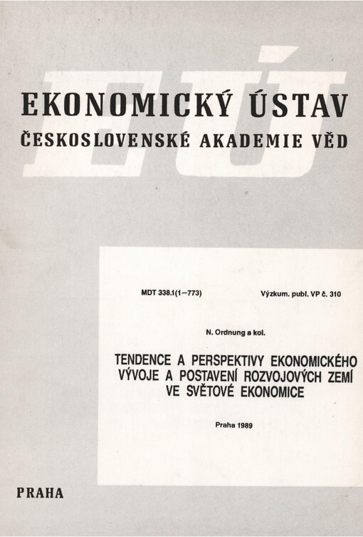 Tendence a perspektivy ekonomického vývoje a postavení rozvojových zemí ve světové politice