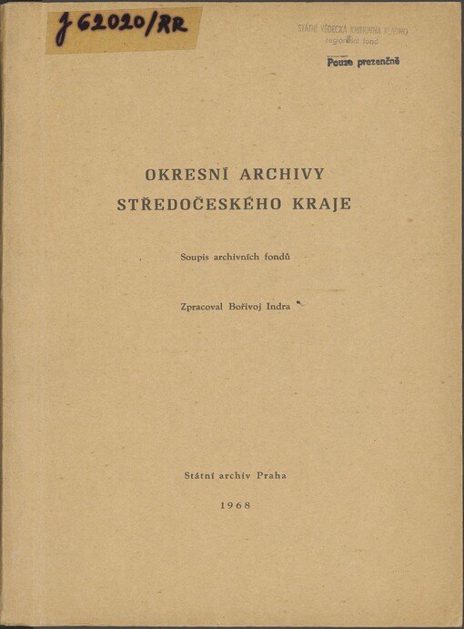 Okresní archivy Středočeského kraje: soupis archivních fondů